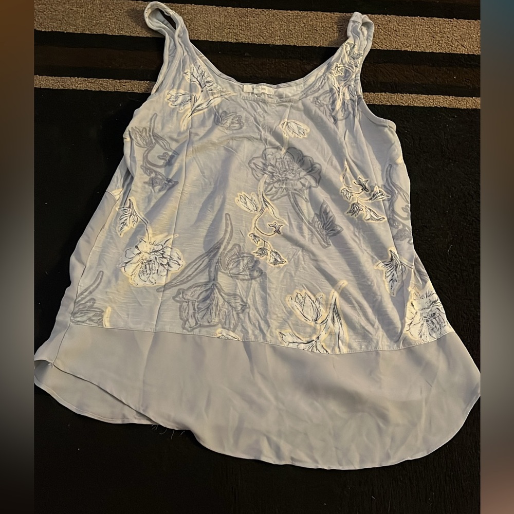Floral Embroidered Women's Top - Light Blue